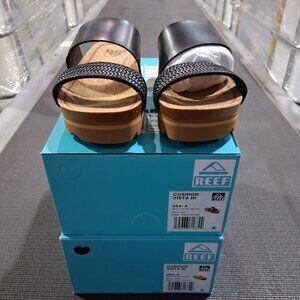 REEF Cushion Vista Hi Black Braid ci9862 Size 6 & Natural Braid ci9863 Size 8